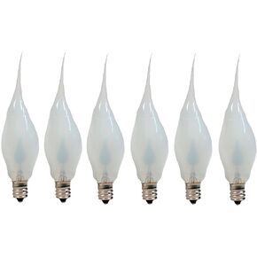 Creative Hobbies® Silicone Dipped Flickering Flame Bulb, Country Style, Electric Candle Lamp Chandelier Light Bulbs, 3 Watt, Individually Boxed, Pack of 6 Bulbs