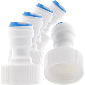 7Pcs White Straight NPT Thread Adapter 3/4" FNPT to 1/4" Tube Quick Straight OD Push Connector Water Tube Pipe Fitting Kit for RO Water Systems Purifiers Filters，Tube Fittings，Push-to-Connect Fittings