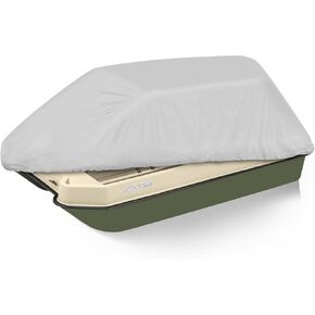 900D Waterproof Pond Boat Cover Fits 8'-10'L Pond Prowler Bass Raider Boat and Bass Fishing Boat, Heavy Duty Marine Grade Canvas, Black