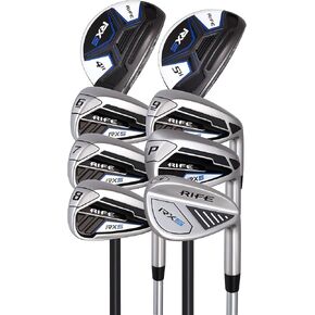 Rife Golf Mens Regular Flex Stainless Steel Shafts RX5#6-SW Iron Set + RX5#4 Hybrid & #5 Graphite Shaft Hybrid Woods Golf Clubs
