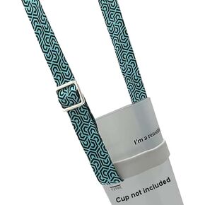 Adjustable Water Bottle Carrier with Shoulder Strap, Water Bottle Sling/Drink Holders for Festivals Hiking Running | Bottle Holder/Beer Lanyards for Pints, Cups, Tumblers - Blue