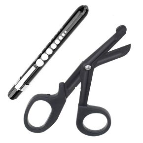 Trauma Shears and Medical Penlight with Pupil Gauge, EMT Medical Bandage Scissors for Nurses, EMS, Medical Students, Emergency Room