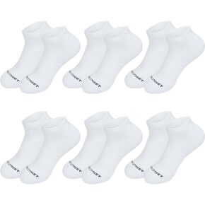 Low Cut Socks for Men, Black Cushioned Compression - Mens Ankle Socks, Anti-Blister 6 Pack Athletic Running Sports Socks, Low Cut Premium Breathable Soft & Thick Cushion Socks