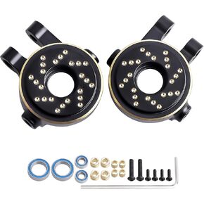 Brass Steering Blocks Heavy Duty Knuckles for TRX4M Bronco Defender K10 High Trail F150 1/18 RC Crawler Car Upgrade Parts (Black Gold)