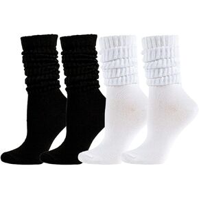 جوارب مترهلة للنساء والفتيات، جوارب Scrunch Socks Scrunchie لربيع وصيف، زوجان