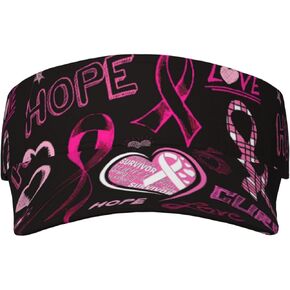 Breast cancer Caps for Women Men Breast Cancer Awareness Sun Visor Hat with Sweatband for Running Outdoor Beach