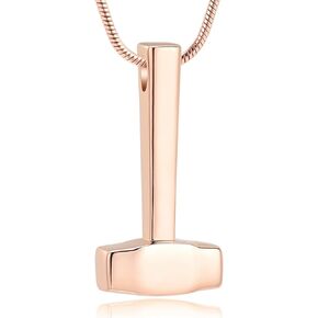 Wrench Hammer Urn Necklace for Ashes for Men Stainless Steel Cremation Jewelry for Men Women Hammer Urn Pendant Necklace for Ashes