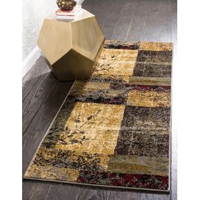 Unique Loom Barista Collection Area Rug - Pache (2' x 8' Runner, Beige/Black)