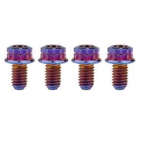 Titanium Flange 12 Point M6 x10 15 20 25 30 35 40 45 50mm Screw Bolt Pack of 4 (M6x30mm, Burning Blue)