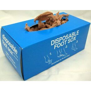 Disposable Foot Socks, Disposable Foot Sox, Tan - 1 Gross, 144 pieces