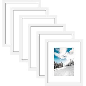 8x10 Picture Frame Set of 5, Made of High Definition Transparent Plastic for 5x7 with Mat or 8x10 Without Mat, Wall Mounting Photo Frames,(Black)