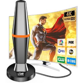 TV Antennas for Smart TVs, Digital HDTV Antenna Indoor Outdoor with Strong Magnetic Base, Long Range Reception TV Antenna for Local Channels, Support 4K 1080p Fire TV and Older TVs - 10ft Coax Cable