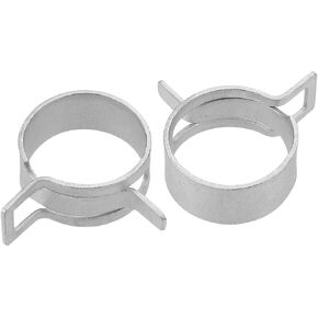 uxcell Spring Band Type Clamp 26mm Inner Dia Fit 27.5-30mm OD Hose Fuel Line Silicone Tube Clips Clamp Silver Manganese Steel 5Pcs