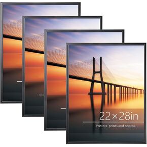 Lovelite 22x28 Poster Frame Set of 4, Black Photo Frames with Resistant Plexiglass, Picture Frames for Wall Paintings Pictures Artwork, Horizontal or Vertical Display in Saudi Arabia