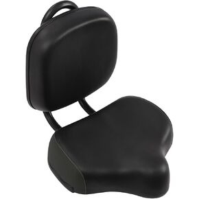 Bicycle Seat with Backrest - Extra Wide Ergonomic Design, Adjustable Back Cushion - High Elastic Leather Material - Ideal Replacement Seat for eBikes, Tricycles, and Large Bikes