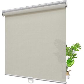 Cordless Roller Shades Blinds with Heat Insulation Roll up Window Blinds for Home Living Room Bedroom Bathroom, Easy to Install - Ivory (22" W x 48" H)