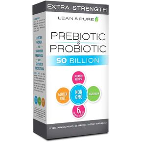 Lean & Pure Olympian Labs Extra Strength Prebiotic and Probiotic, 50 Billion CFU, Delayed Release, Blister Pack of 30 Tabs