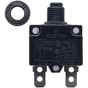 Circuit Breaker Thermal Overload Circuit Breaker 88 Series 5A 32V DC 125/250VAC 50/60Hz Push Button Circuit Breaker Reset Boot Switch and Waterproof Button Transparent Cap