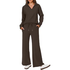 ANRABESS Womens 2 Piece Outfits Sweatsuit Long Sleeve Oversized Sweatshirt Sweatpants Tracksuit Sweat Lounge Set Fall Clothes