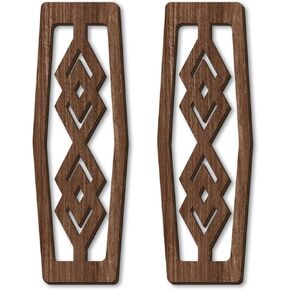 CAKIROTS 2 Pcs Mid Century Modern Wall Art Wood Wall Decor Modern Geometric Panels for Interior Wall Decor Panel Wall Art for Home Living Room (Dark Brown)
