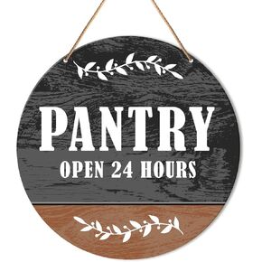 Muktoujaumai Pantry Sign Wall Decor, Kitchen Hanging Sign Decor Rustic Wall Decoration Wood Sign for Pantry Room, Restaurant, Housewarming Kitchen Gift for Woman Man Mom