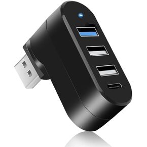 Powered USB Hub 2.0, 10-Port USB Hub USB Extender Splitter for Devices Charging and Fast Data Transfer with Individual LED Indicator Light, USB Multiport Adapter for Laptop, PC, MacBook and More…
