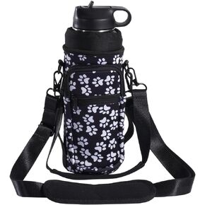 حقيبة حامل زجاجات المياه من سانكي مع حزام وحقيبة لحمل زجاجات المياه مع جيب للهاتف 32 أونصة للمشي لمسافات طويلة (أسود) in Kuwait