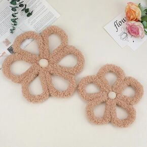 MWRDSM 2 Pcs Boho Nursery Wall Decor Daisy Room Decor Flower Baby Girl Nursery Decor Bohemian Floral Plaque Signs Decor for Kids Wall Hanging Art Dedroom Dorm Decor (Khaki)