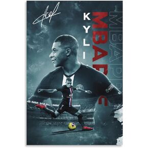 Kylian Mbappé Poster 2 Wall Art Canvas Print Poster Home Bathroom Bedroom Office Living Room Decor Canvas Poster Unframe: 12x18inch(30x45cm)