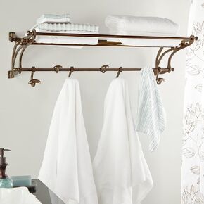 Deco 79 Wall Shelf, 43" L x 18" W x 11" H, Brown