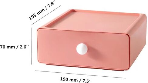 TANG SONG 4 PCS Plastic Superposable Drawer Jewelry Box Desktop Sundries Storage Box Jewelry Storage for Rings Earrings Necklaces Sundries (Pink+Green+Yellow+White) in Saudi Arabia