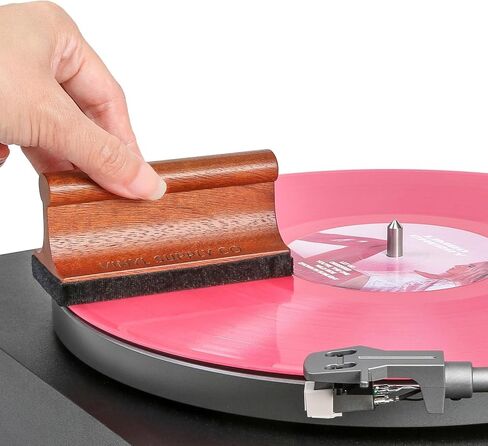 Vinyl Supply Co. Ultimate Record Cleaning Kit - 100% All-Natural Sapele Mahogany Wood 3-in-1 Brush Set - G.O.A.T. Hair Brush, Velvet Brush Pad, & Stylus Brush Cleaner in Kuwait