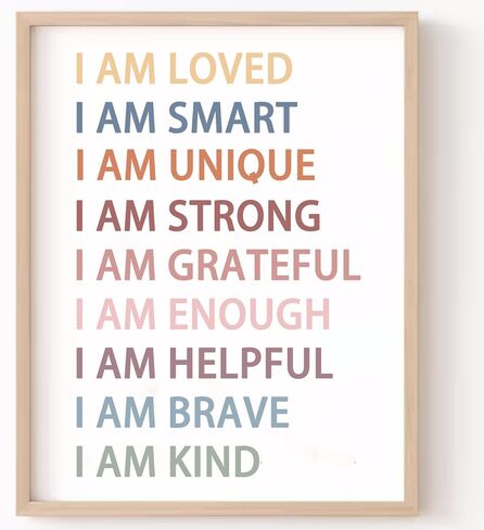 It's Okay to Be Yourself, Boho Classroom Decor, Educational Wall Art, Playroom Wall Art Decor,Nursery Decor,Classroom Must Haves,Boys Girls Toddler Room Decor,No Framed (8x10 Inches) in Saudi Arabia