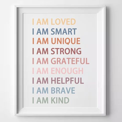 It's Okay to Be Yourself, Boho Classroom Decor, Educational Wall Art, Playroom Wall Art Decor,Nursery Decor,Classroom Must Haves,Boys Girls Toddler Room Decor,No Framed (8x10 Inches) in Saudi Arabia