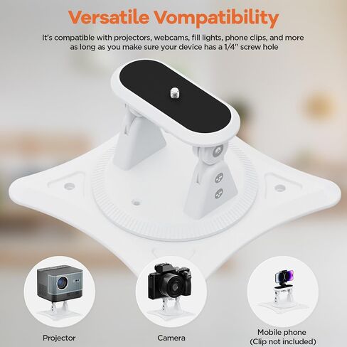 Multi-Angle Projector Stand, Aluminum Desktop Projector Stand Adjustable 360° Tilt for Mini Projector, Table Projector Stand with 1/4" Screw Used for Indoor/Outdoor in Saudi Arabia