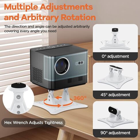 Multi-Angle Projector Stand, Aluminum Desktop Projector Stand Adjustable 360° Tilt for Mini Projector, Table Projector Stand with 1/4" Screw Used for Indoor/Outdoor in Saudi Arabia