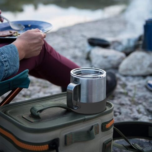 حذاء واقٍ متوافق مع كوب YETI Rambler سعة 14 أونصة/كوب قابل للتكديس وغطاء سفلي مضاد للانزلاق وغطاء حماية من السيليكون (YETI 14oz كم كوب أسود*1) in Saudi Arabia