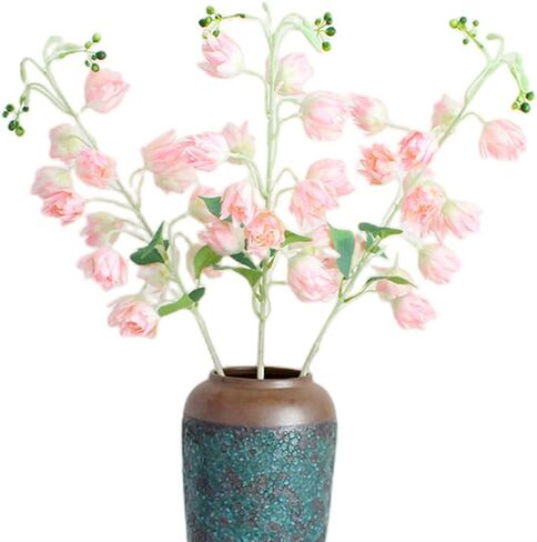 3Pcs Artificial Bluebell Silk Flower Outdoors Fake Plants Faux Plastic Flower for Home Office Decoration, Dining Table Centerpiece (Light Blue) in Saudi Arabia