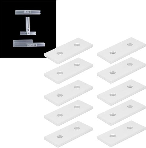 Joining Plate, Pack of 10 Aluminum Flat Connecting Plate Reinforcement Vertical Connection Tool Rectangular 2 Hole Placement Joining Plate for Construction Industry (2020) in Saudi Arabia