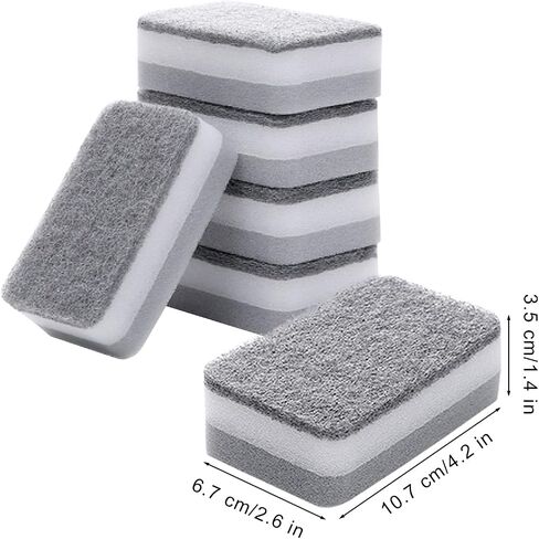 Individually Wrapped Sponges 40 Pack Kitchen Dishwashing Sponge Bulk, Non Scratch Dishes Scouring Pad Dishcloth, Odor-Free Sponge Wipes for Household Cleaning Dishes Travel Apartments - Grey in Saudi Arabia