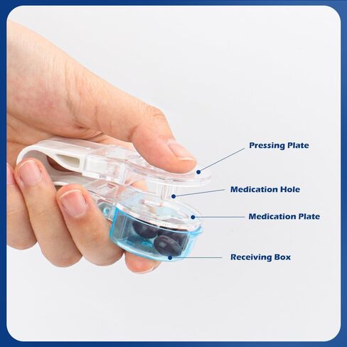 قطعتين محمولة لأخذ حبوب الدواء وقطاعة حبوب الدواء، 2023 جديد لأخذ حبوب الدواء، قطاعة حبوب احترافية، مناسبة للأطفال وكبار السن والأشخاص الذين يعانون من صعوبة في البلع ومفاصل يد ضعيفة in Kuwait