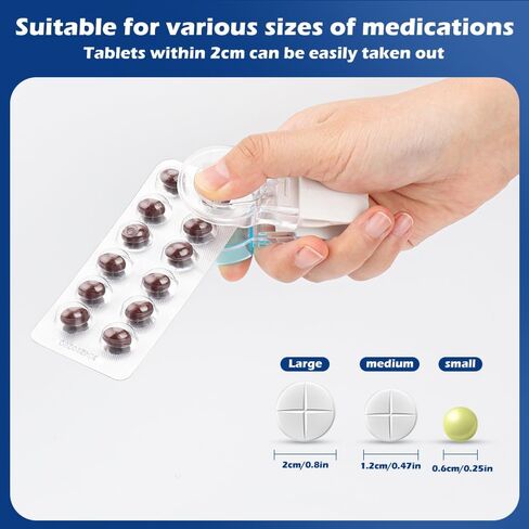 قطعتين محمولة لأخذ حبوب الدواء وقطاعة حبوب الدواء، 2023 جديد لأخذ حبوب الدواء، قطاعة حبوب احترافية، مناسبة للأطفال وكبار السن والأشخاص الذين يعانون من صعوبة في البلع ومفاصل يد ضعيفة in Kuwait