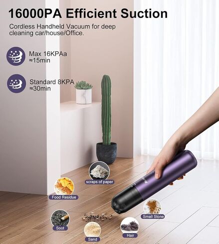 RUBOT Mini Vacuum Cleaner, 16000PA Powerful Suction,USB Charging, Keyboard Cleaner, Cordless Handheld Vacuum for Car Home and Office in Saudi Arabia