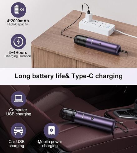 RUBOT Mini Vacuum Cleaner, 16000PA Powerful Suction,USB Charging, Keyboard Cleaner, Cordless Handheld Vacuum for Car Home and Office in Saudi Arabia