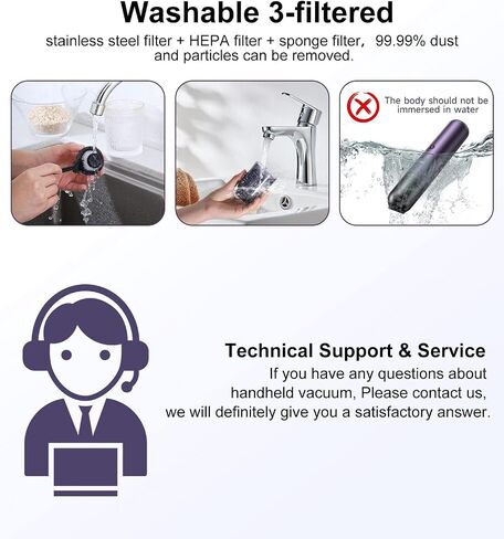 RUBOT Mini Vacuum Cleaner, 16000PA Powerful Suction,USB Charging, Keyboard Cleaner, Cordless Handheld Vacuum for Car Home and Office in Saudi Arabia
