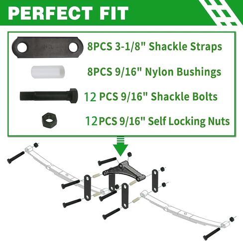 Trailer Axle Shackle Bolt Kit, Tandem Axle Trailer Shackles Kit for 3500 lbs-7200 lbs Axles in Saudi Arabia