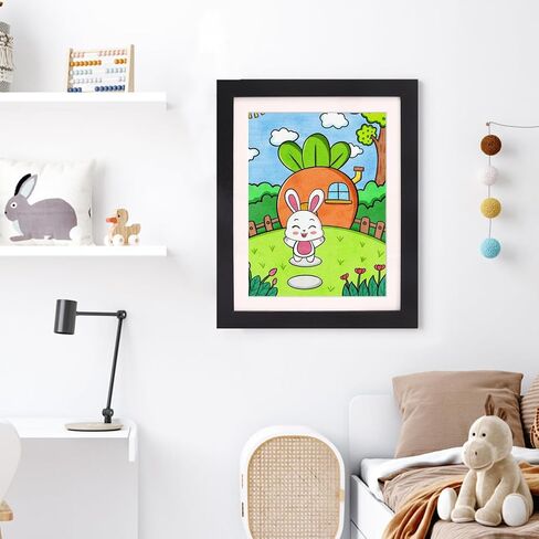 2 Pack Artwork Frames, Wood Kids Artwork Frames Changeable Display 8.5x11 Frame with Mat and 10x12.5 Without Mat, Kids Artwork Holds 150 Pieces for Children Drawings, 3D Art, Crafts, White in Saudi Arabia