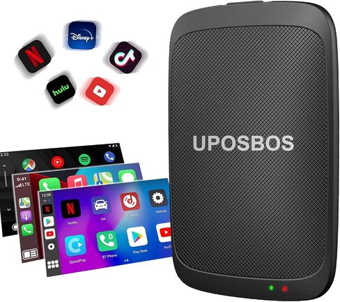 4in1 Wireless Carplay Adapter & Android Auto Wireless Adapter Carplay AI Box Built-in YouTube,Netflix,Screen Mirroring Wired to Wireless Dongle Plug & Play Fit for from OEM Car Wired CarPlay 2016+ in Saudi Arabia