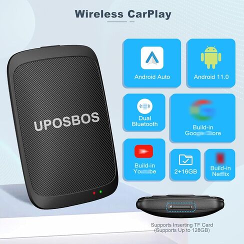 4in1 Wireless Carplay Adapter & Android Auto Wireless Adapter Carplay AI Box Built-in YouTube,Netflix,Screen Mirroring Wired to Wireless Dongle Plug & Play Fit for from OEM Car Wired CarPlay 2016+ in Saudi Arabia
