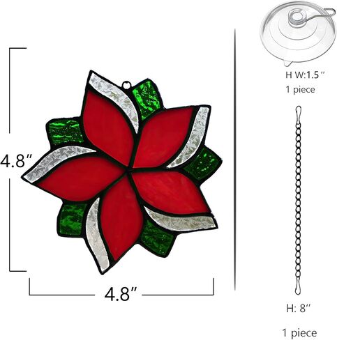 BOXCASA Lily Flower Gift for Women Stained Glass Suncatcher,Artificial Flowers Stained Glass Window Hangings,White Flower Gift for Mom,Window Suncatcher Indoor Decor for Livingroom Bedroom in Saudi Arabia